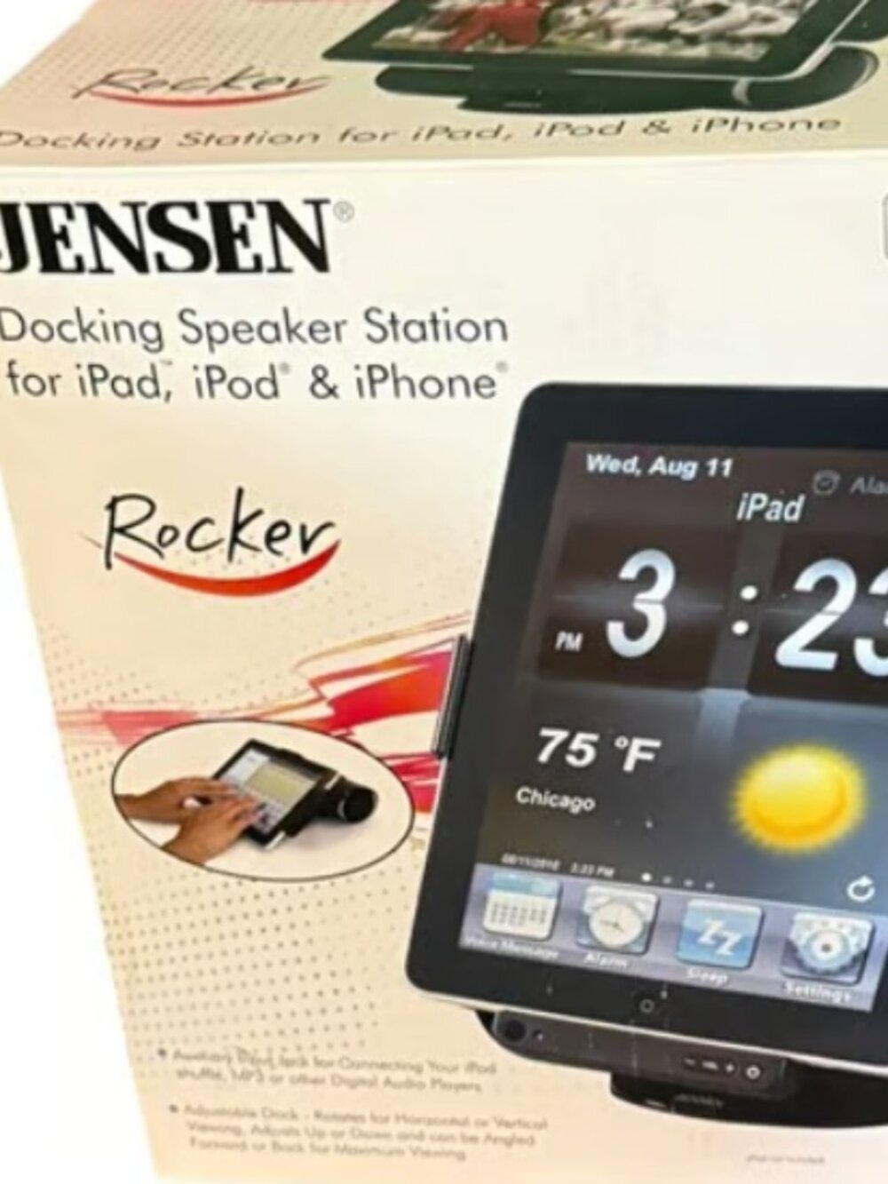 Jensen Rocker JIPS‑250i Docking Station – For iPad, iPhone & iPod – Like New